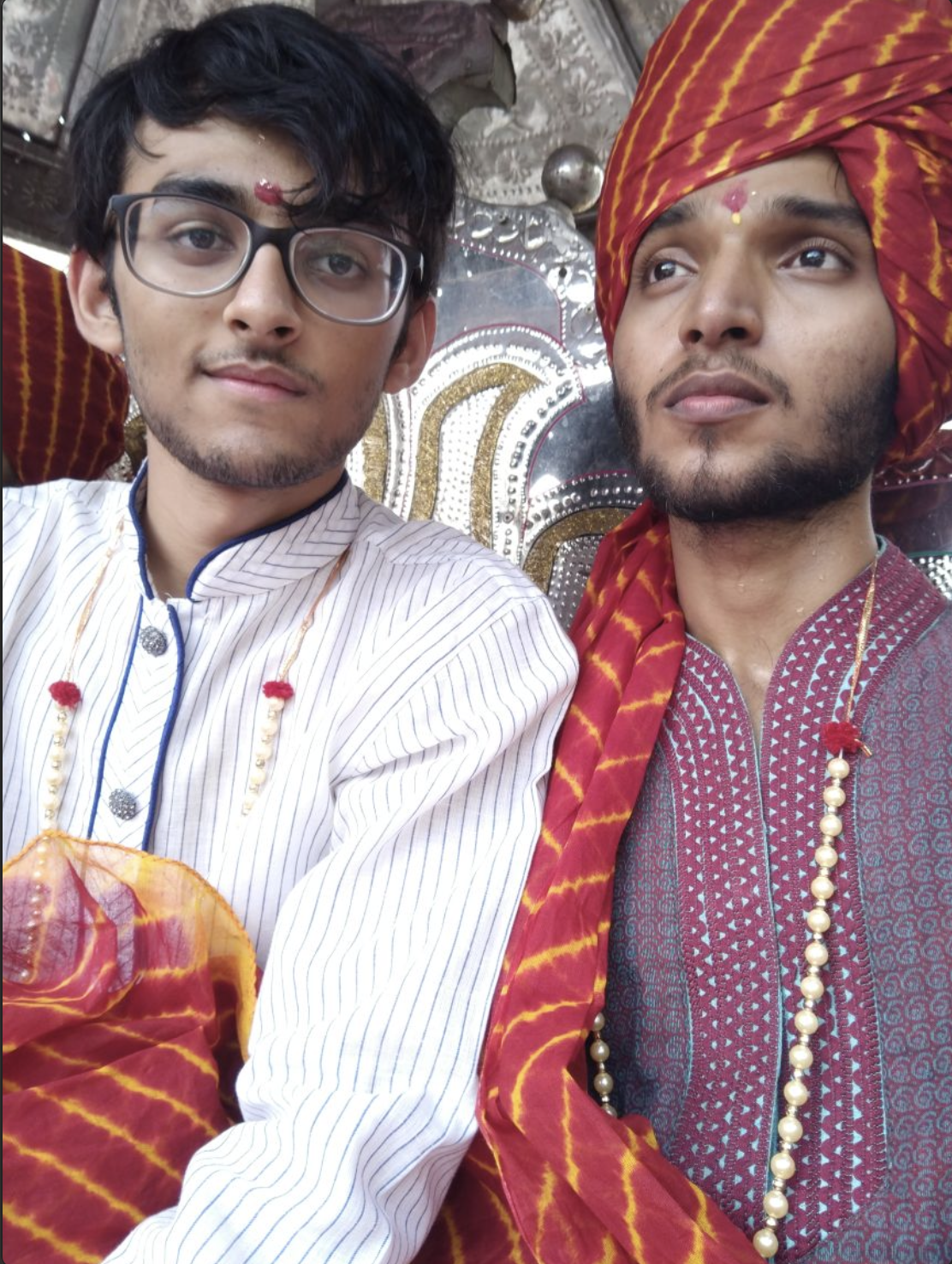 In traditional Jain attire during Paryushana procession